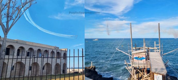 Ecco Le Frecce Tricolori A Trani Voli Di Prova Su Monastero E Trabucco